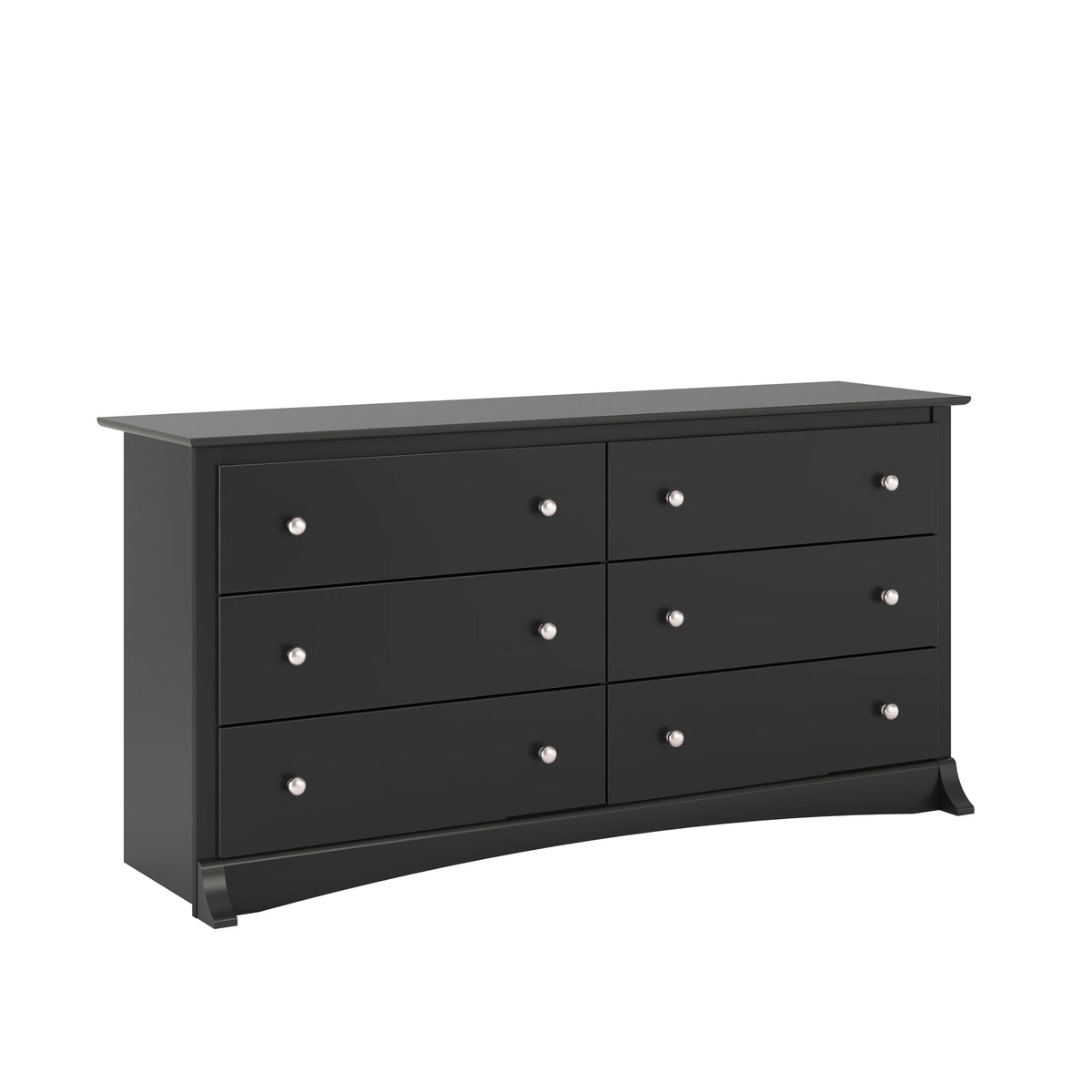 Black 6 Drawer Double Dresser J2697