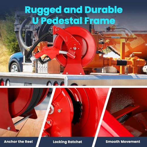 1" x 33' Retractable Diesel Hose Reel with Steel Construction Y111041