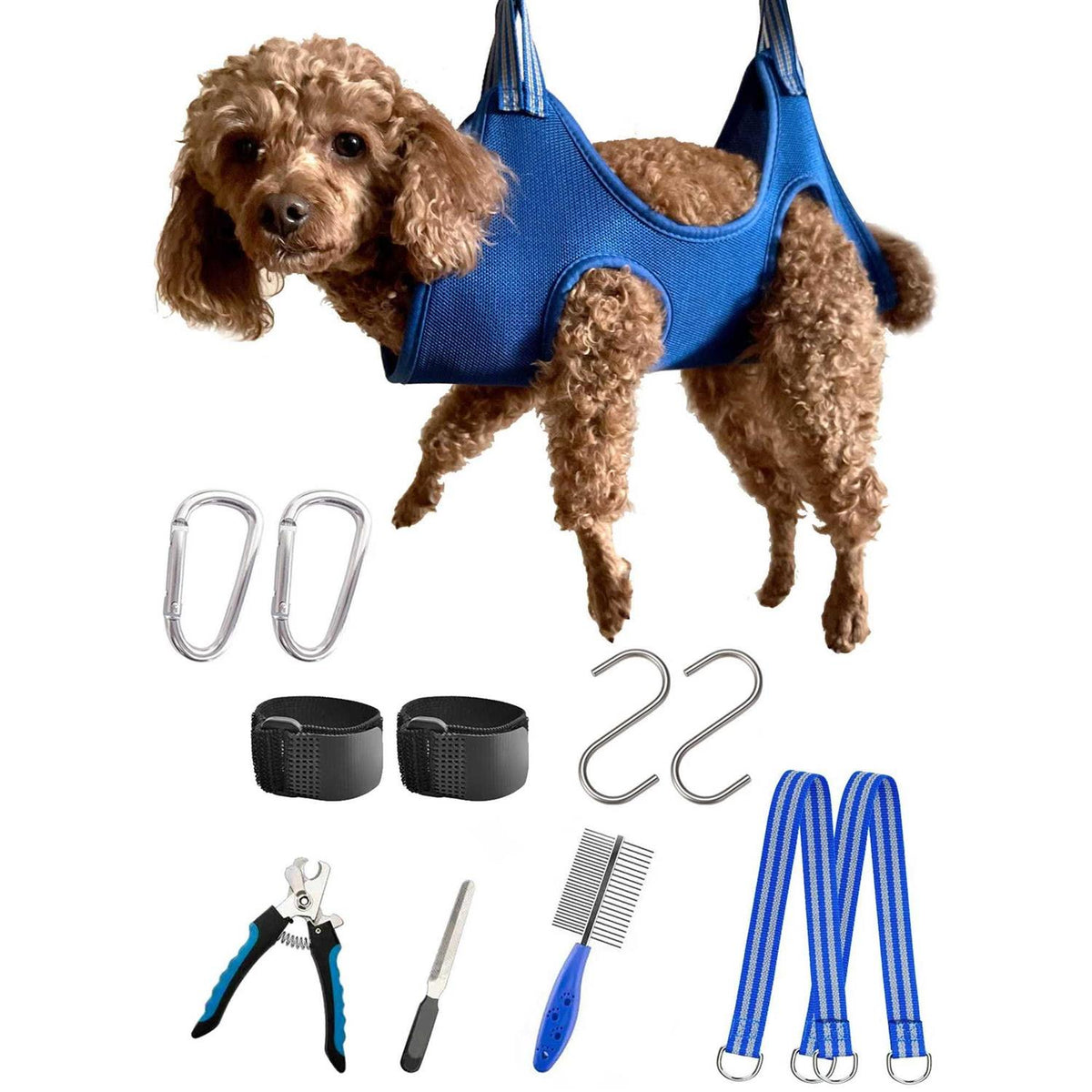 10 in 1 Pet Grooming Hammock Harness with Nail Clippers Y424