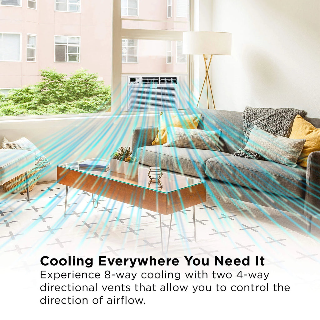 8000 BTU Smart Window Air Conditioner with Remote, White A389350