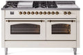 60 Dual Fuel Propane Gas Range Antique White Bronze Trim X371