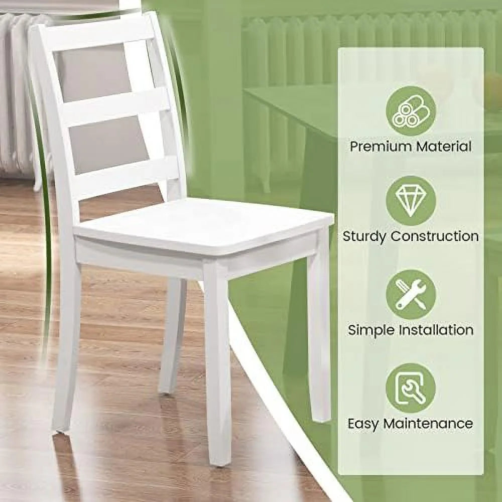 Dining Chairs Set of 4 Ladder Back Armless C833