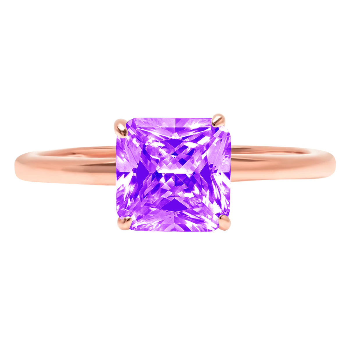14k Rose Gold Amethyst Solitaire Ring L671634