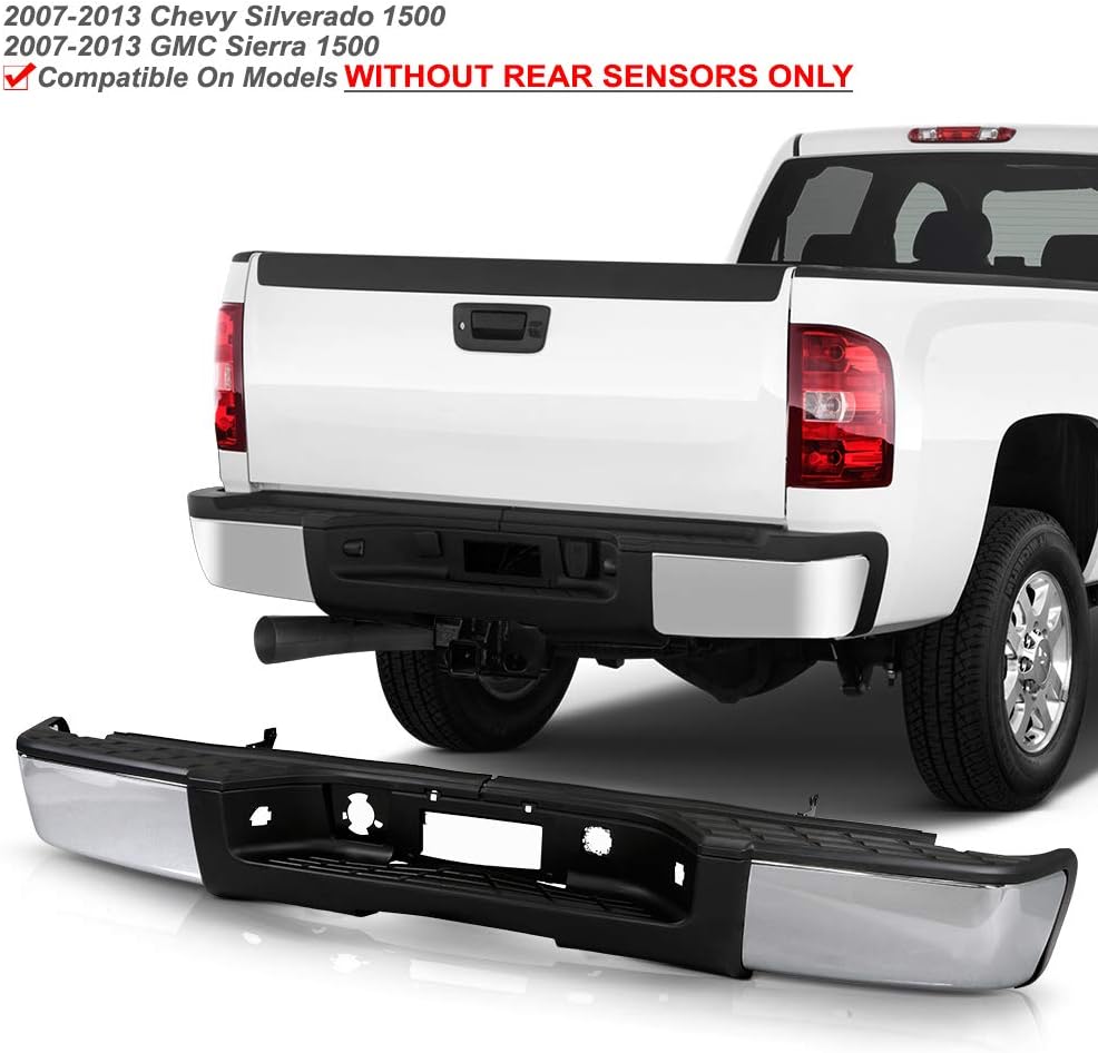 Chrome Steel Complete Rear Step Bumper Assembly Y101