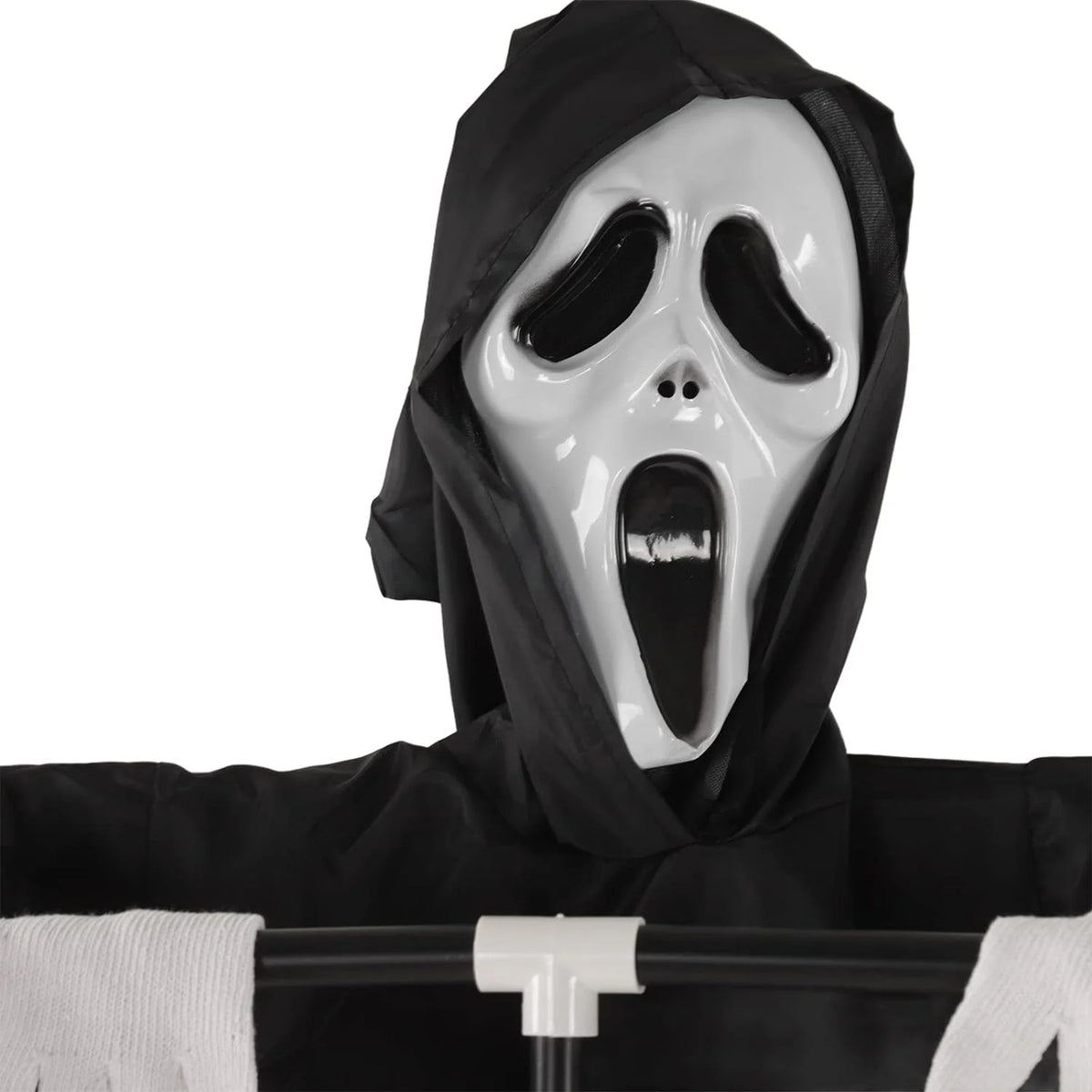 Black Halloween Flying Ghostface Decoration with Detachable Pole and Gloves L51988