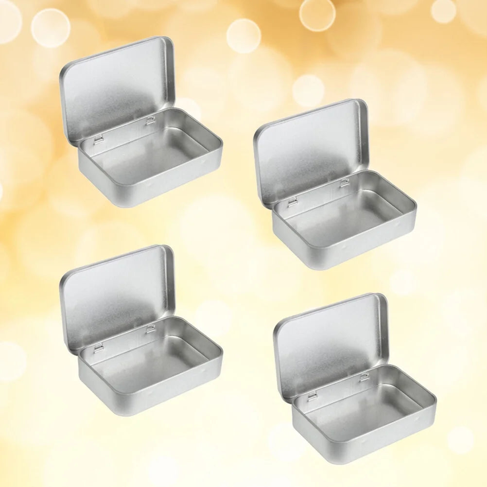 8 PCS Storage Bins with Lids Silver C456