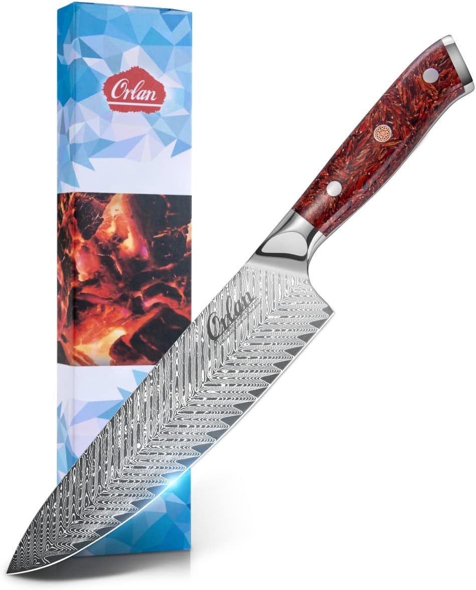 8 inch Chef Knife with VG10 Damascus Steel Blade and G10 Handle G618026