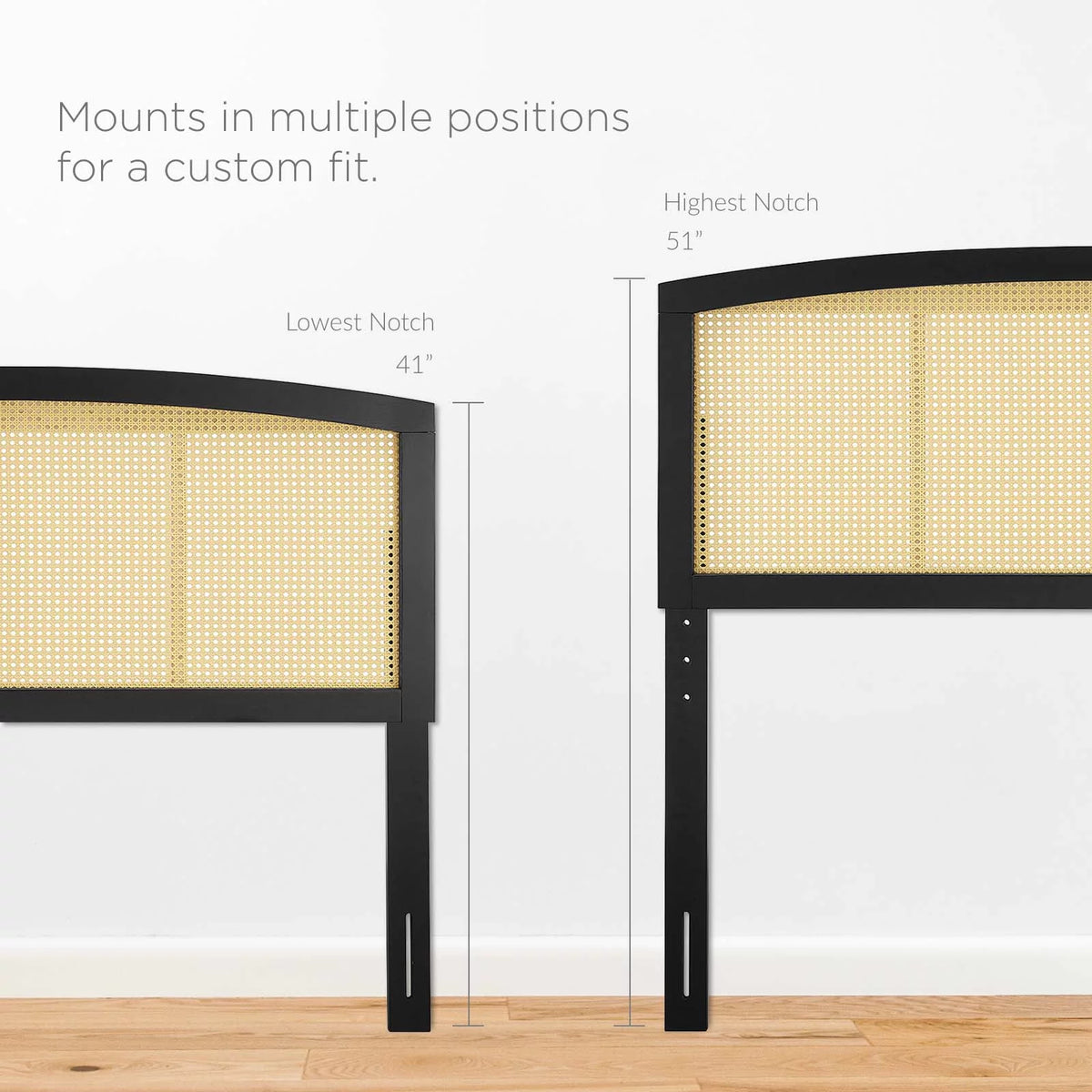 King Size Wood Black Headboard C9280