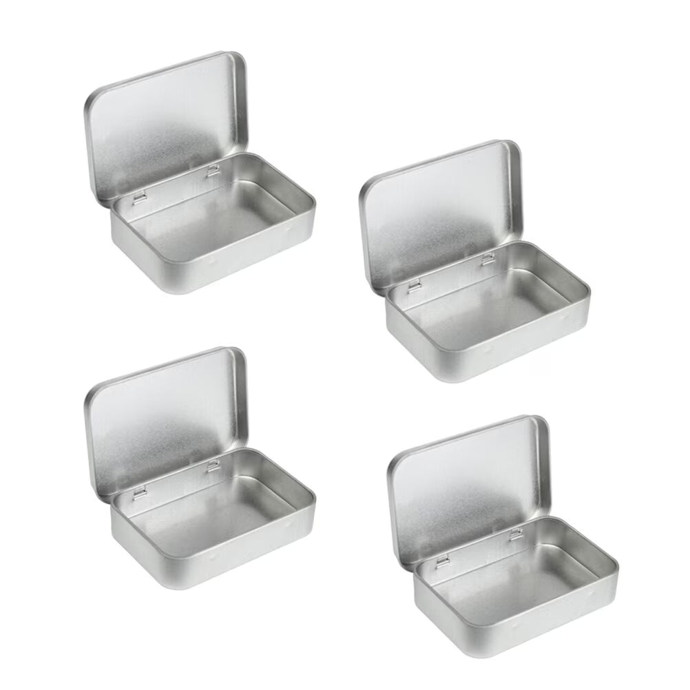 8 PCS Storage Bins with Lids Silver C456