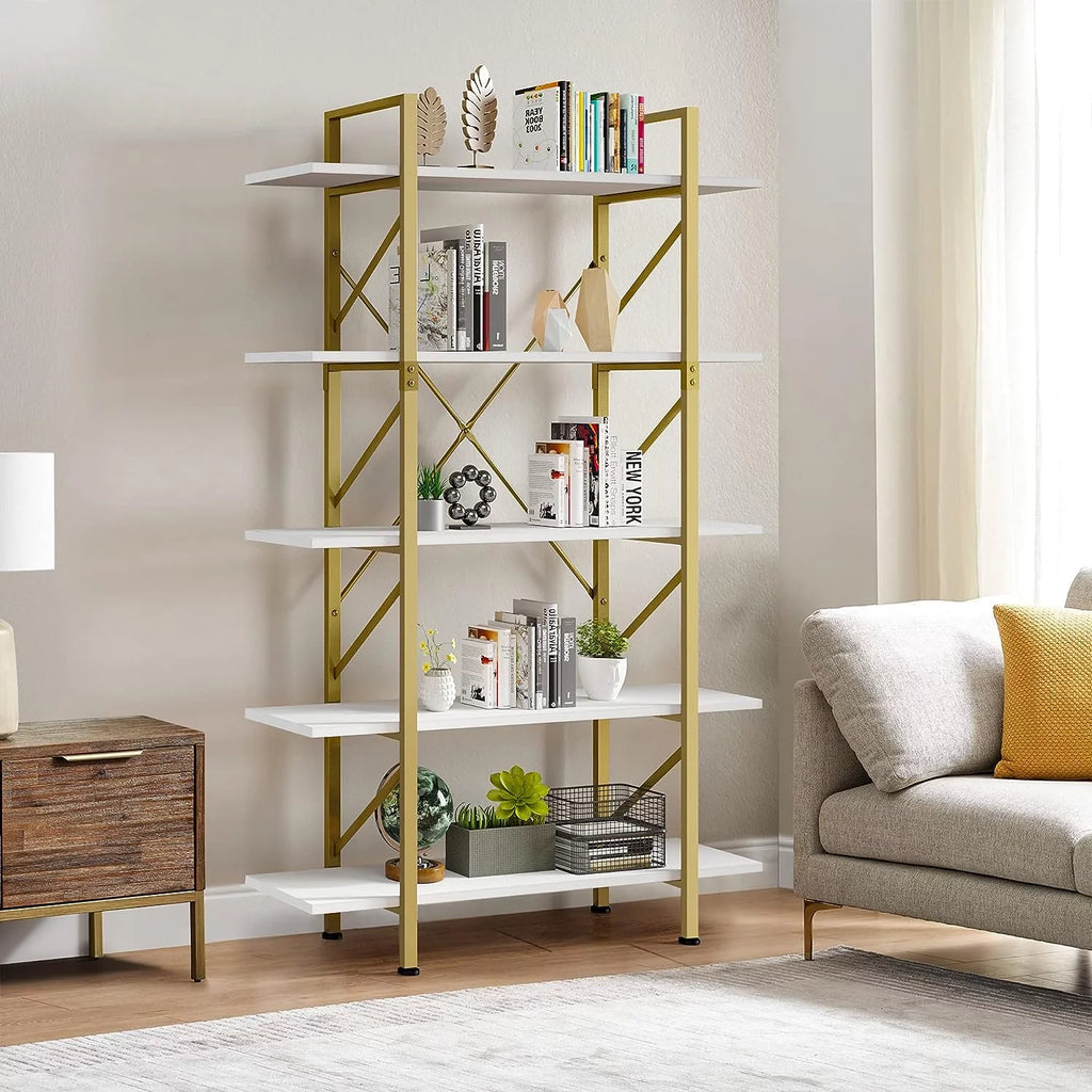 White 5 Tier Bookshelf N6017