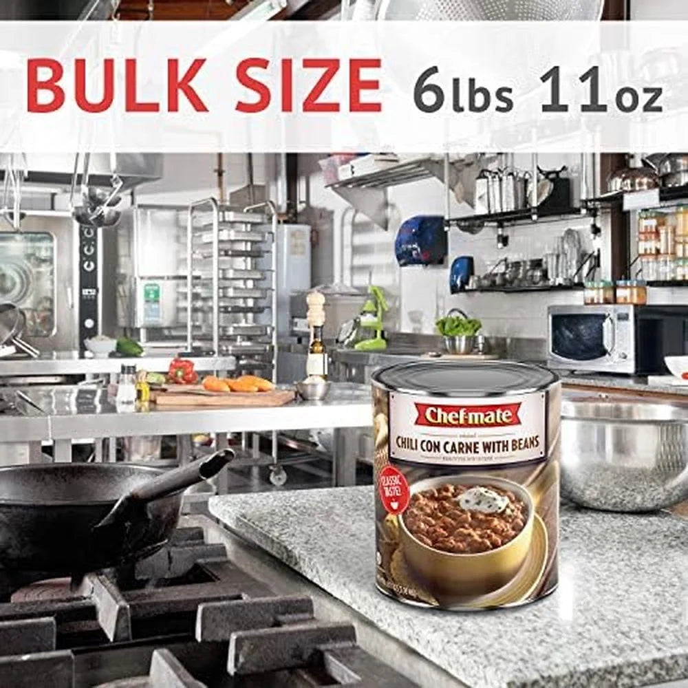 Canned Beef Chili, 6 lb 11 oz (Pack of 6) Z923
