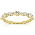 1Ct Marquise & Round Diamond Wedding Ring in White, Yellow, or Rose Gold F33640