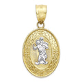 14k Real Solid Gold Saint Christopher Pendant X19094