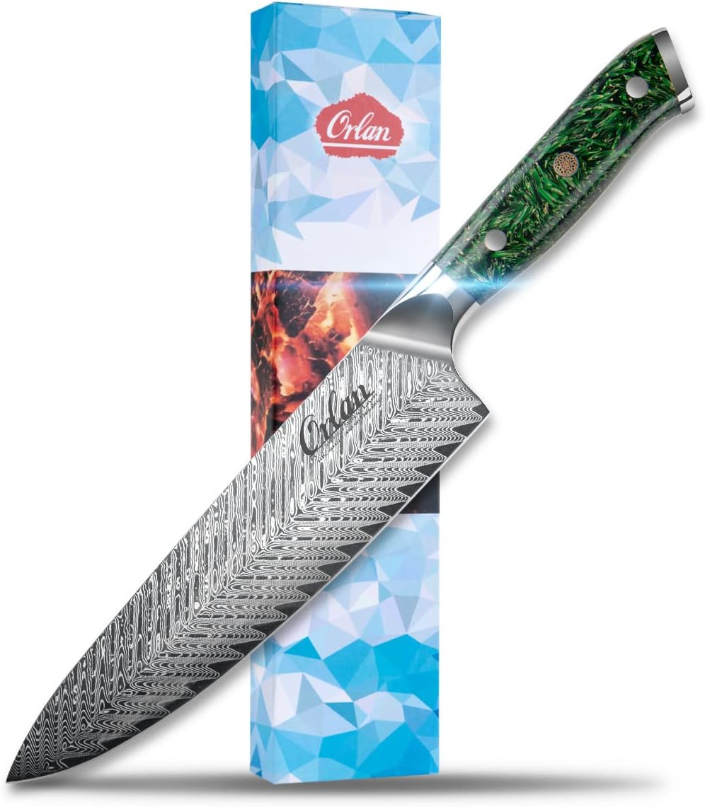 8 inch Chef Knife with VG10 Damascus Steel Blade and G10 Handle G618026