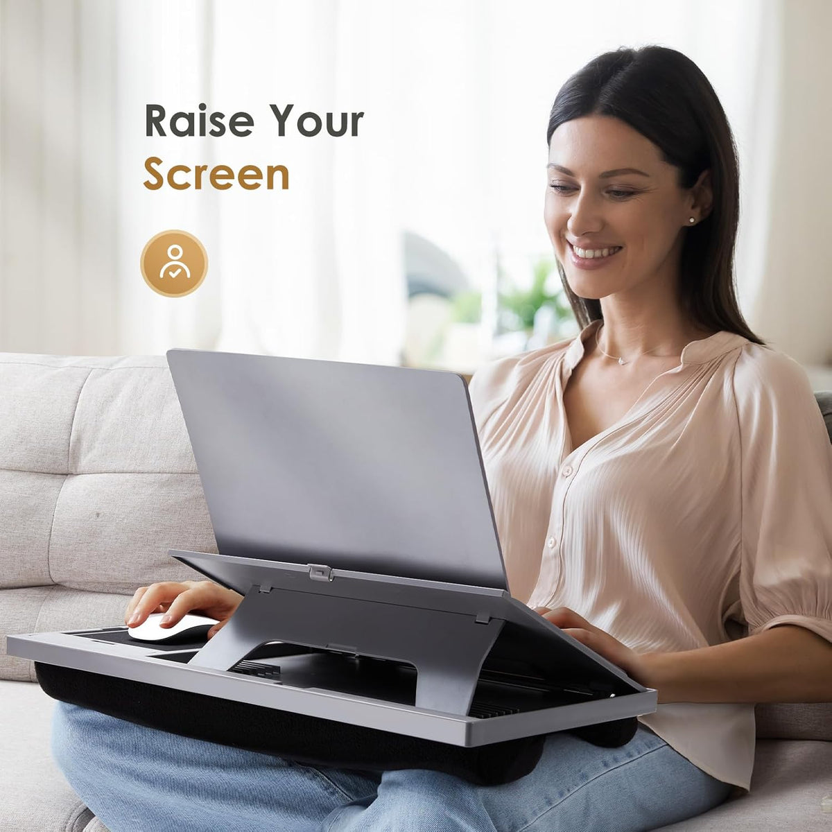 Adjustable Laptop Desk with Cushion V271575