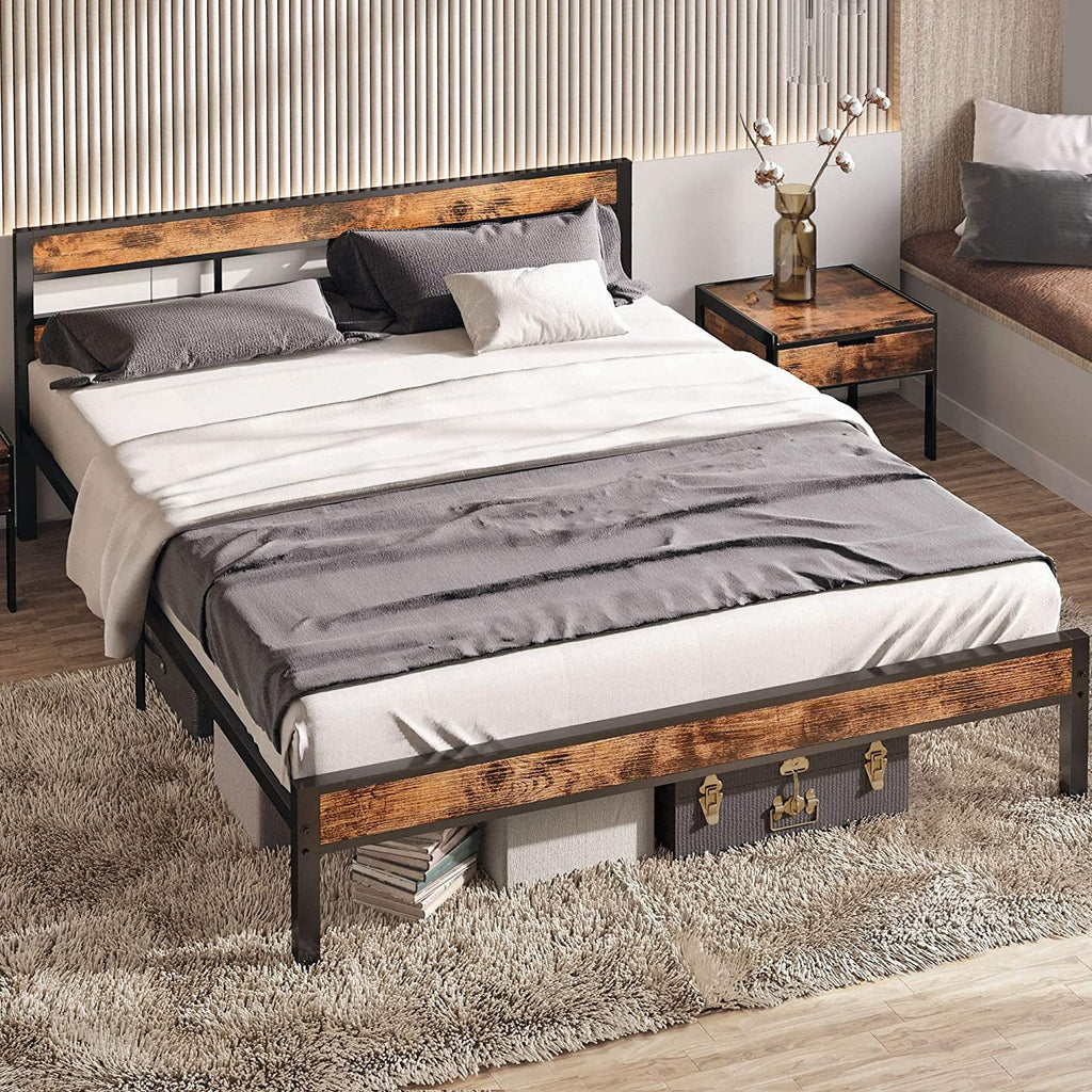 Queen Metal Bed Frame with Headboard J18830
