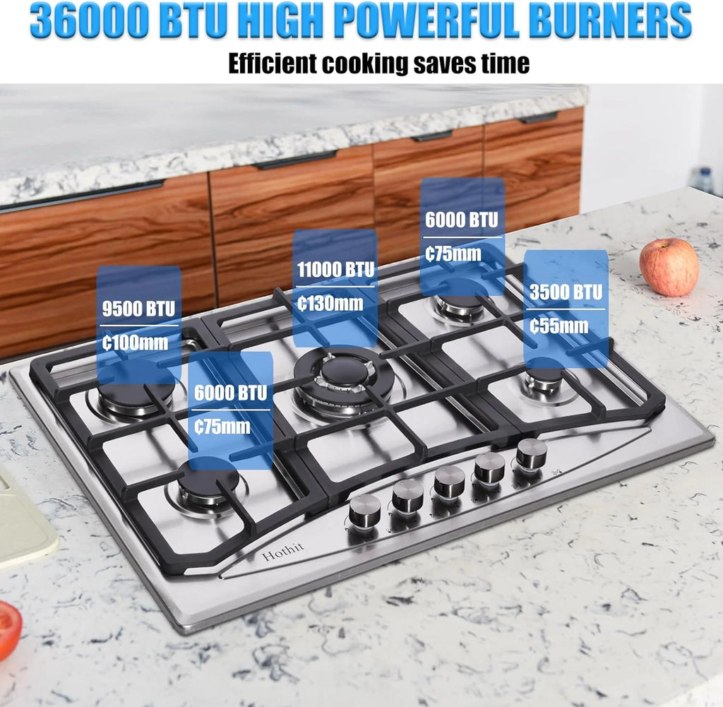 30" 5 Burner Built-in Stainless Steel Gas Cooktop R519772