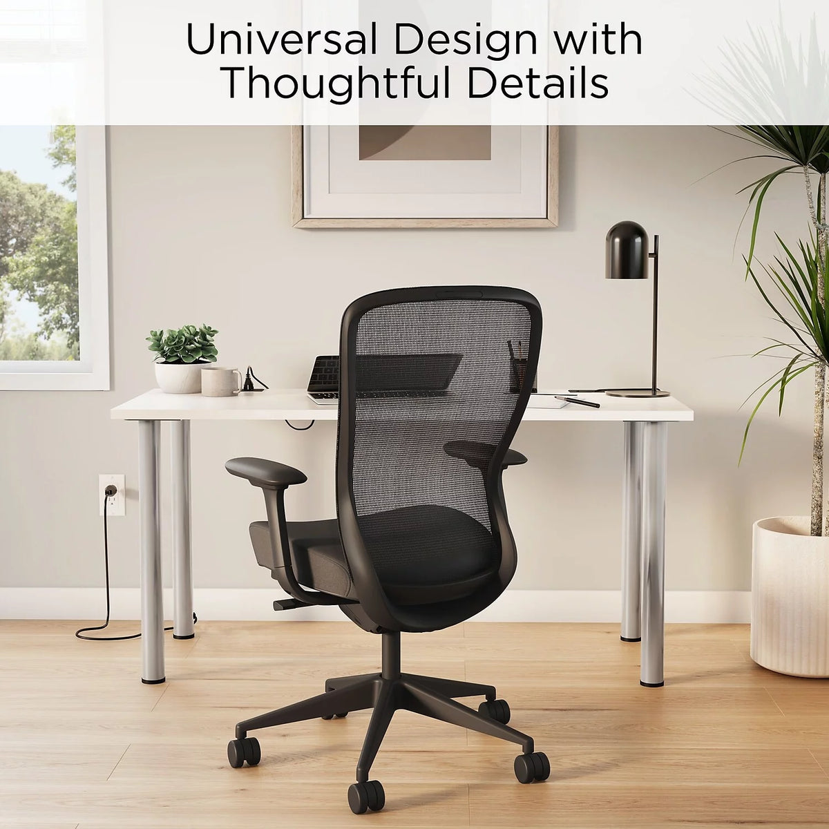 60" Powered Writing Desk White C7396