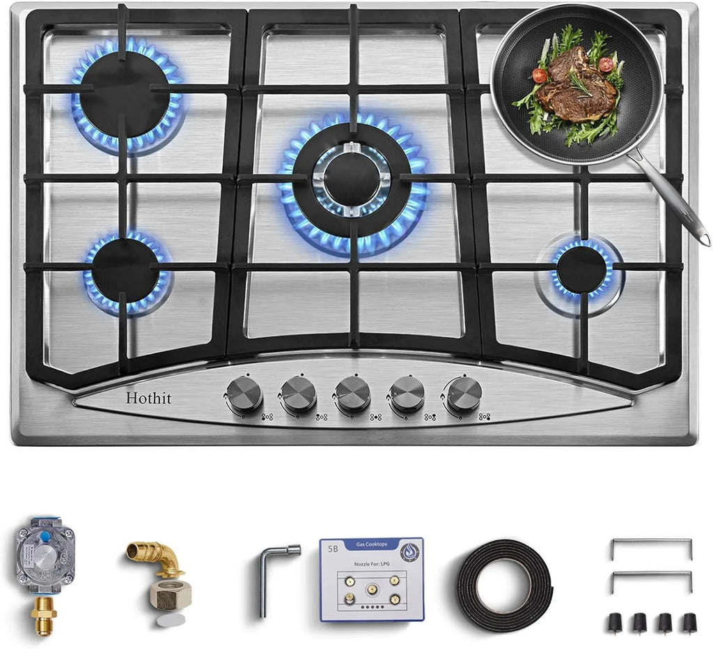 30" 5 Burner Built-in Stainless Steel Gas Cooktop R519772