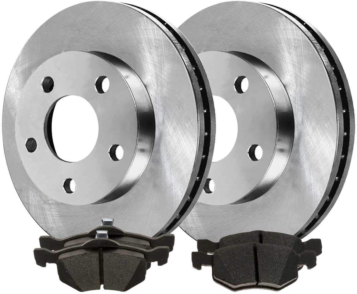 Pair of 2 Front Disc Brake Kit Rotors and Ceramic Pads F629304
