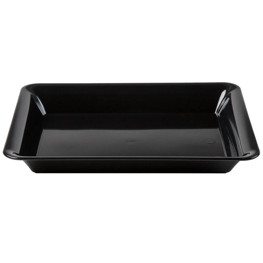 Black Plastic Rectangular Cater Tray - 25/Case N671794