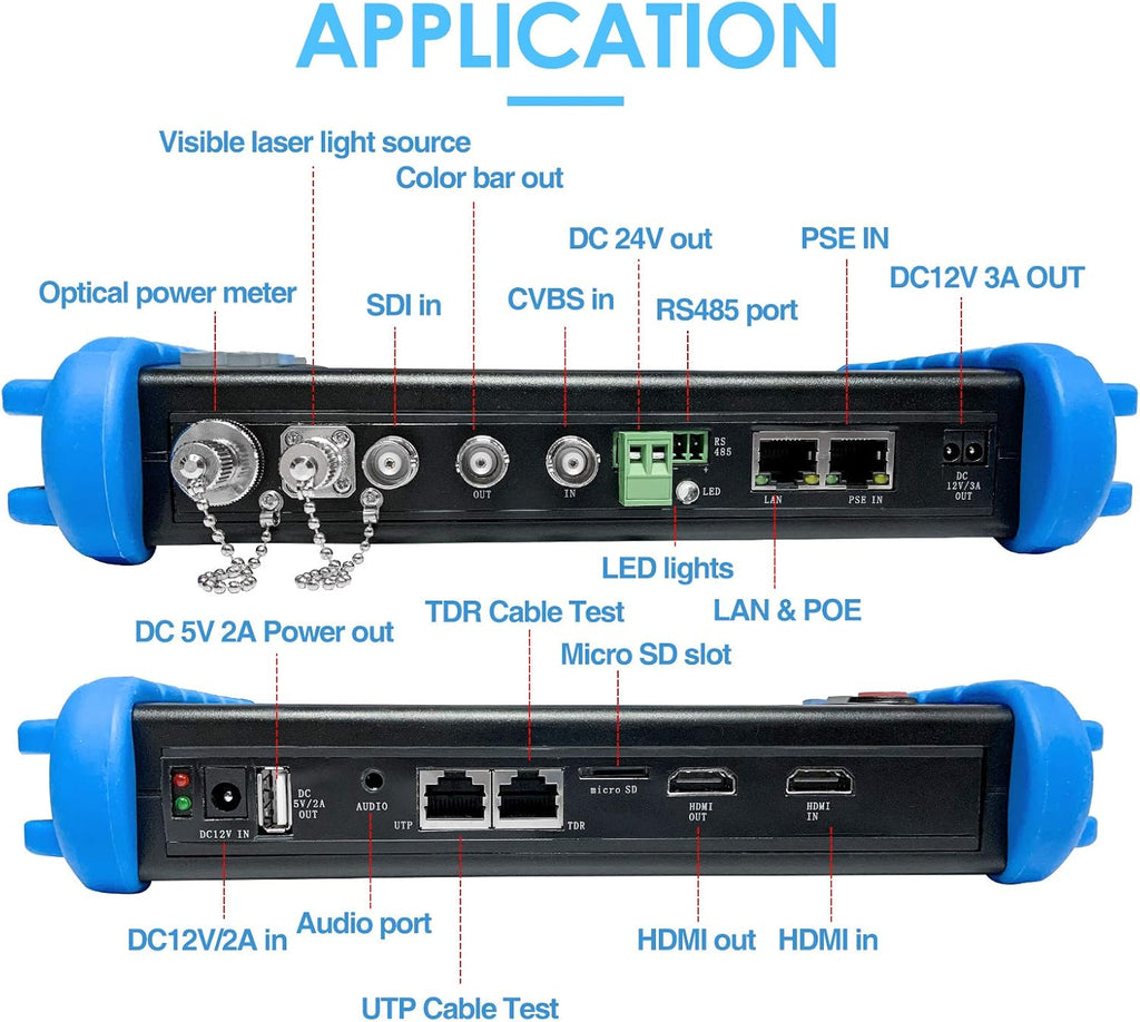7-inch IPS Touch Screen CCTV Camera Tester with HD-TVI HD-CVI AHD SDI IP Camera Support POE WiFi 4K H.265 HDMI I102771