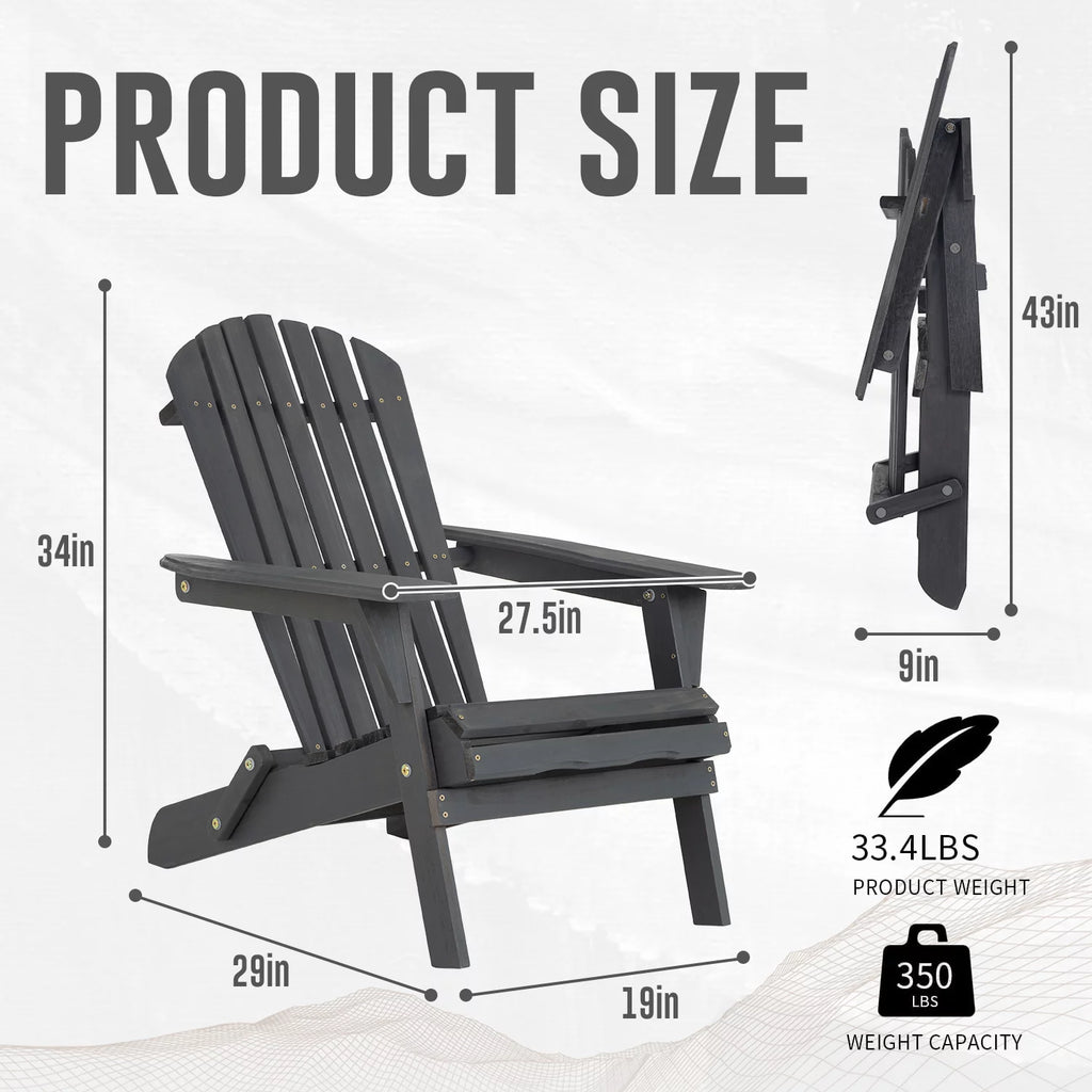 Folding Adirondack Chair Grey K814