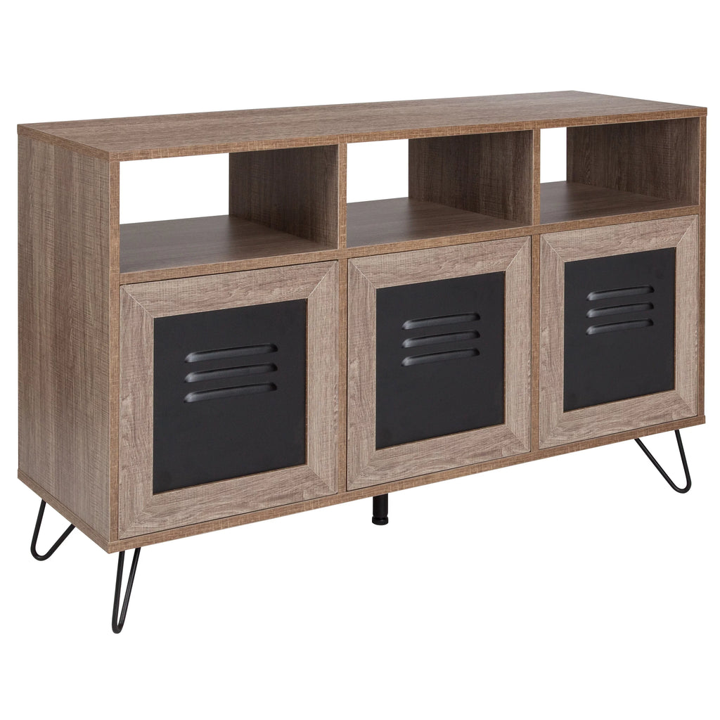44"W 3 Shelf Storage Cabinet with Metal Doors O9533
