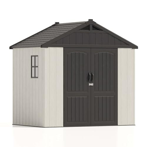 8' x 6' Plastic Outdoor Storage Shed with Floor X3473