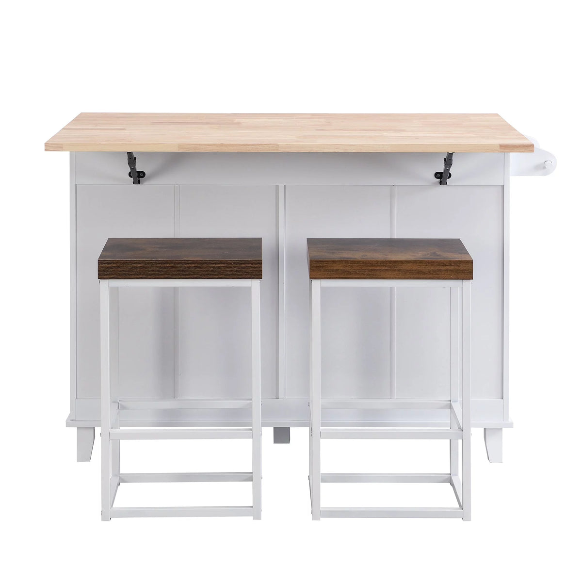 White Kitchen Island Set with 2 Seatings L483