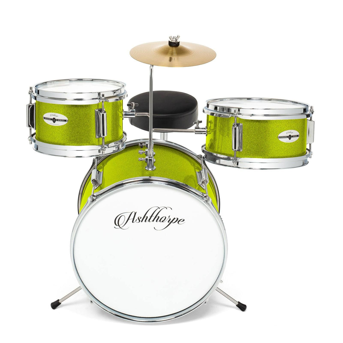 3-Piece Junior Drum Set with Bass, Throne, Cymbal, Pedal T6150