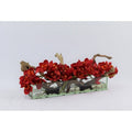 Cymbidium Orchids and Driftwood Centerpiece in Glass Planter Q301557