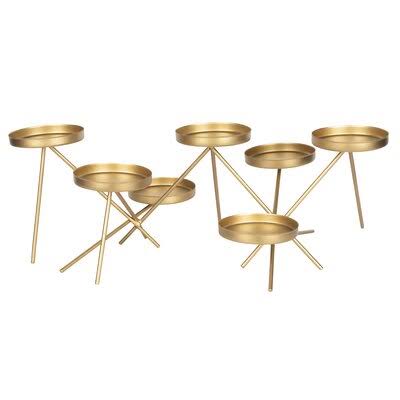Gold Metal Candle Holder Centerpiece B390719