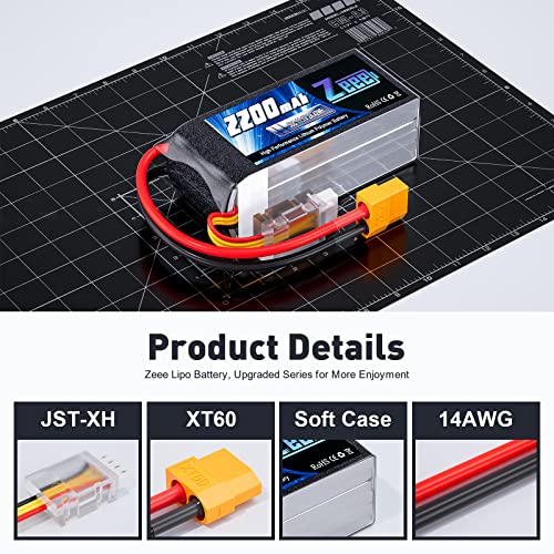 3S Lipo Battery 2200mAh 11.1V 50C Shorty Pack with XT60 Plug (2 Pack) C690286