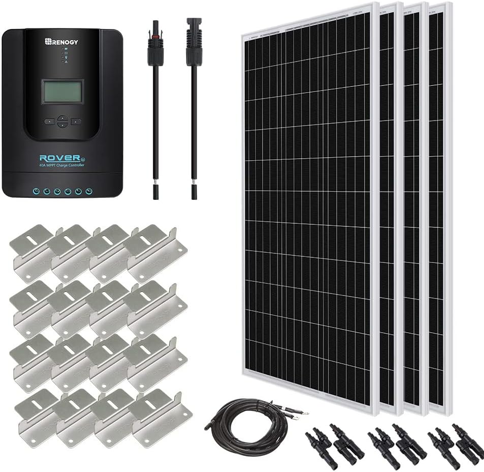 400 Watt 12 Volt Monocrystalline Solar Panel Kit with 30A Charge Controller X925