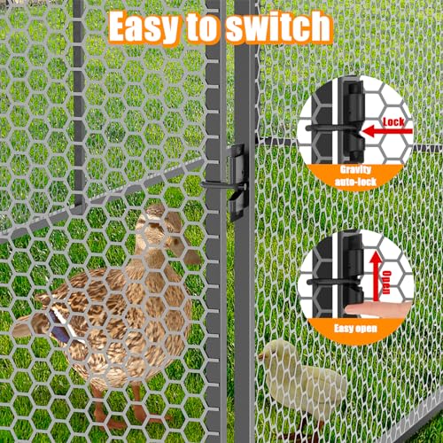 Large Metal Chicken Coop 120" L×40" W×40" H Heavy Duty Chicken Run Hen House with Waterproof Anti-UV Cover S434523