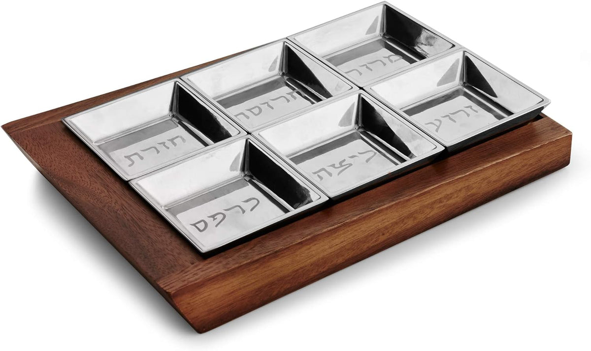 Wood and Alloy Seder Plate W67418