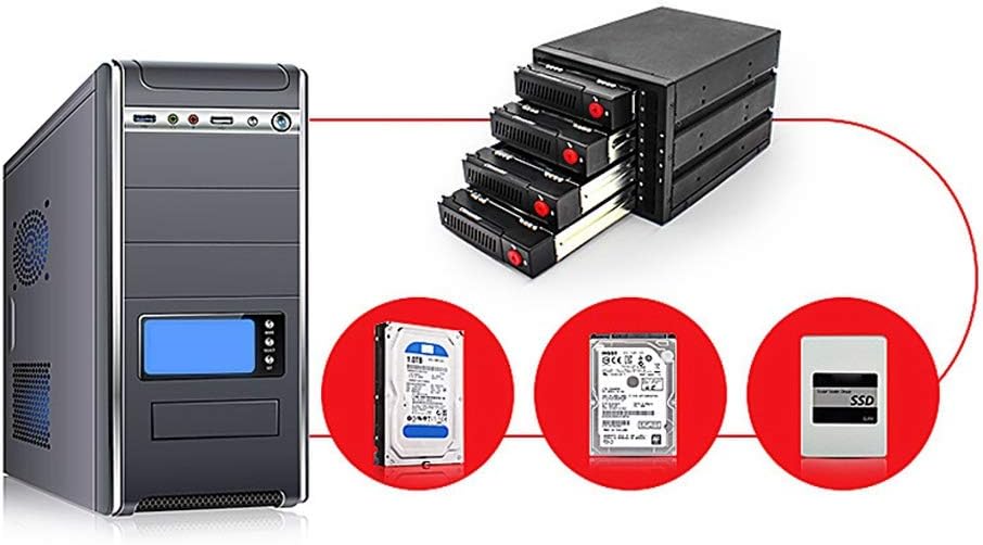 4 Bay Mobile Rack Backplane Cage with 80mm Fan V66130
