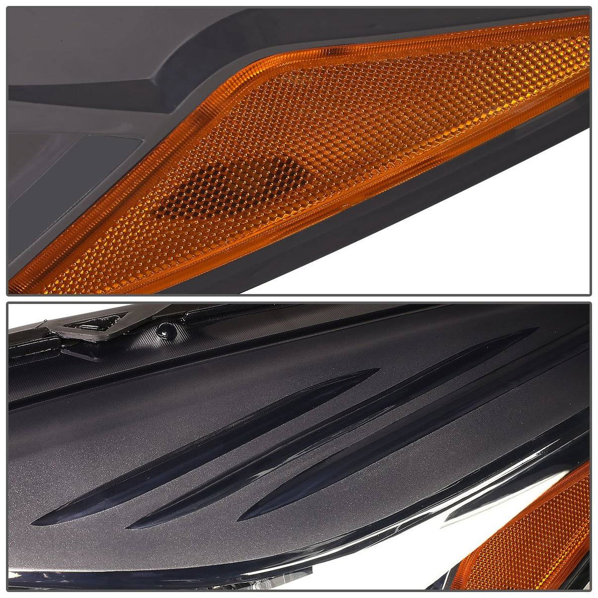 Smoked Housing Amber Corner Headlamp Pair Z8684
