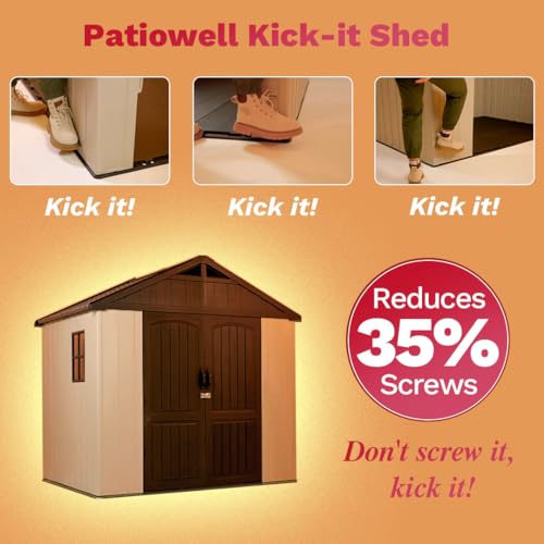 8' x 6' Plastic Outdoor Storage Shed with Floor X3473