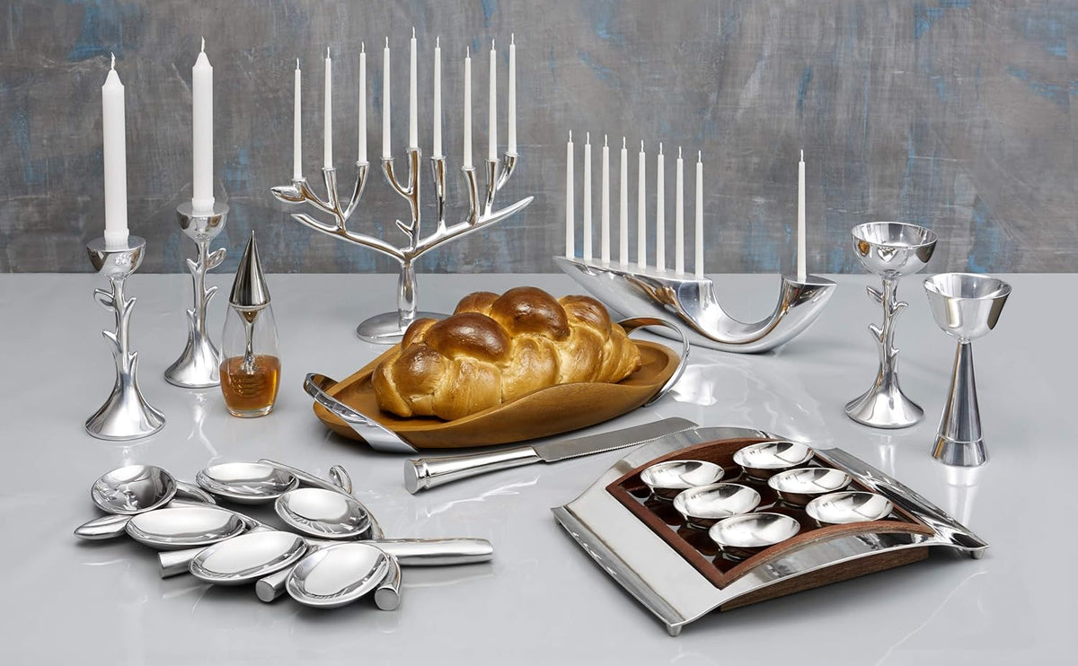 Wood and Alloy Seder Plate W67418