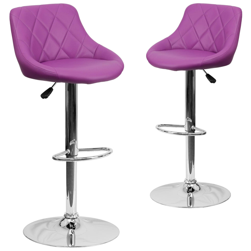 Green Adjustable Height Vinyl Barstool with Chrome Base H508