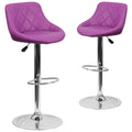 Green Adjustable Height Vinyl Barstool with Chrome Base H508