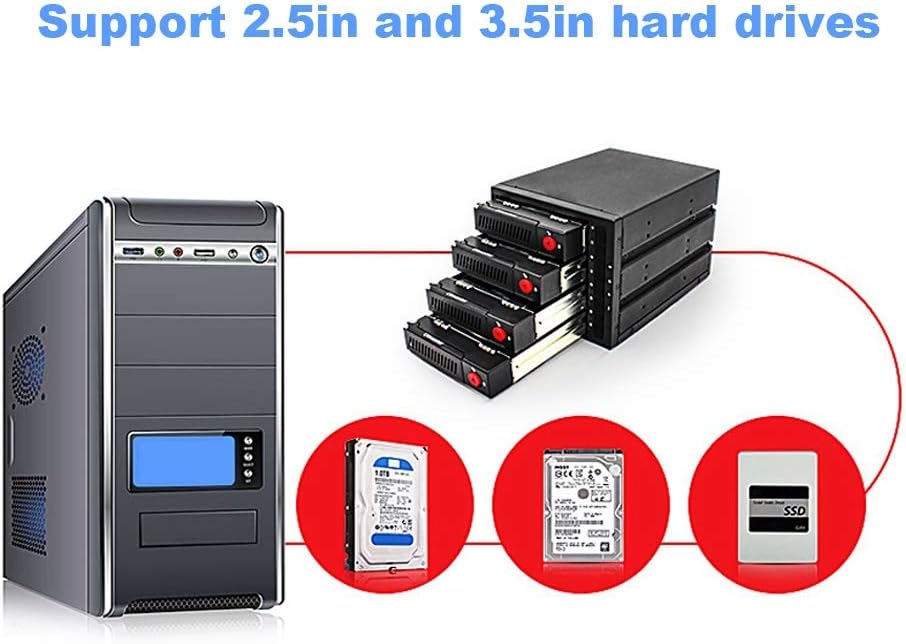 4 Bay Mobile Rack Backplane Cage with 80mm Fan V66130