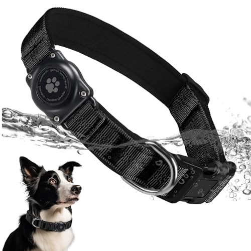 IP68 Waterproof Reflective Padded Dog Collar (M, Hotpink) V53444