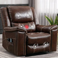 Dark Brown Genuine Leather Power Lift Recliner Chair S315
