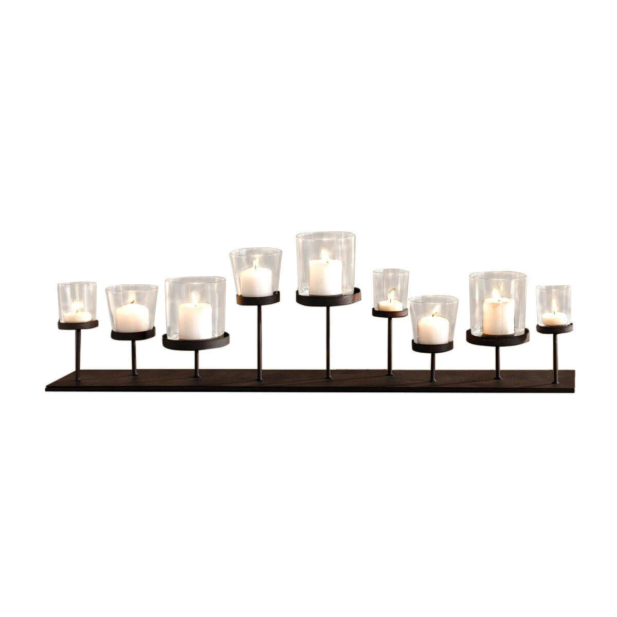 Pedestal Candle Centerpiece with Nine Metal Candle Holders P432
