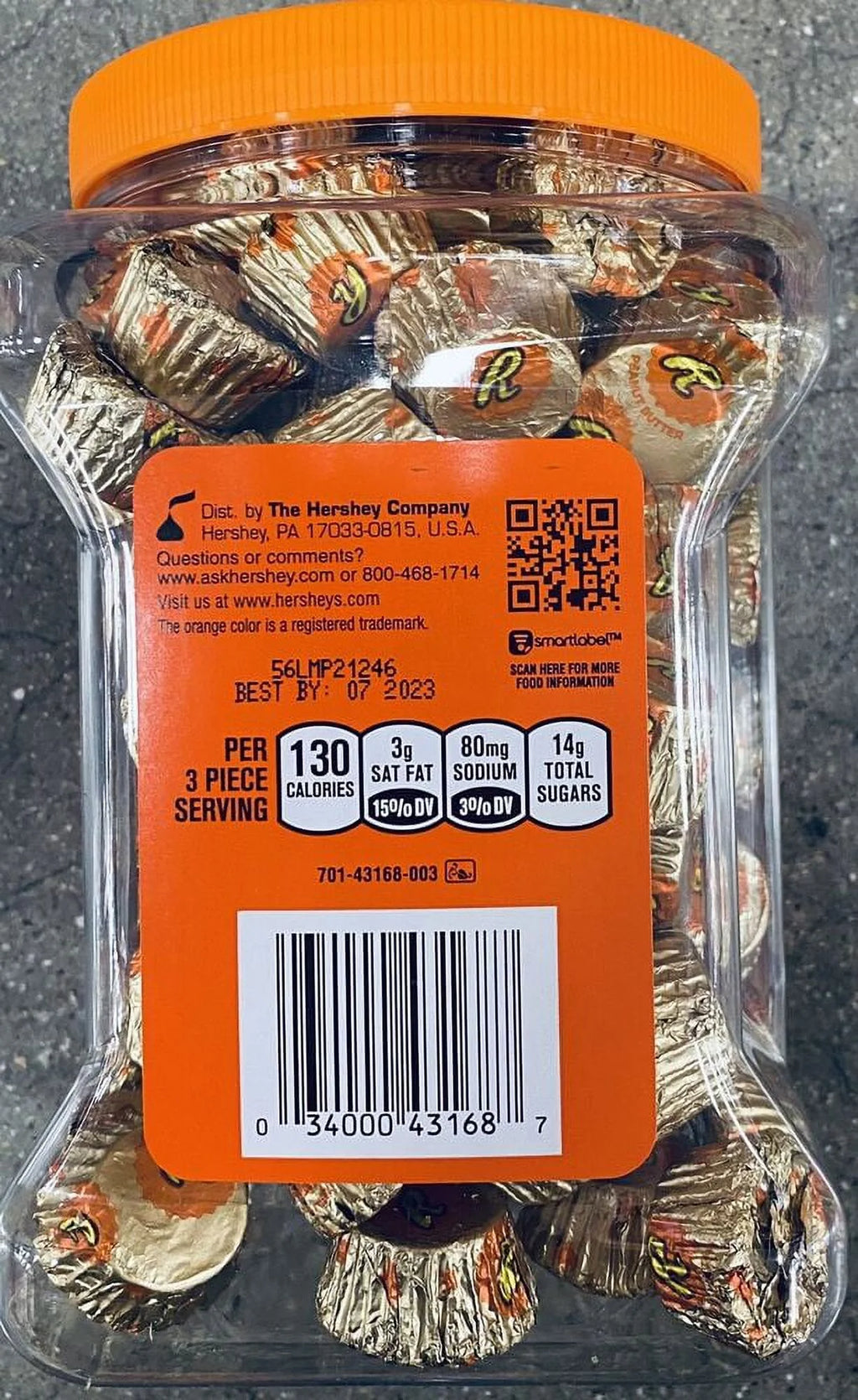 2 Packs Reese's Miniatures Milk Chocolate Peanut Butter Cups 38 Oz Each Tub R555