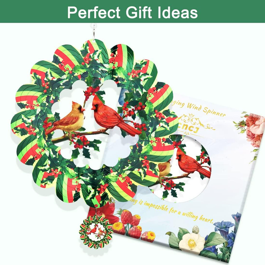 12 Inches Green Metal Wind Spinner Q923