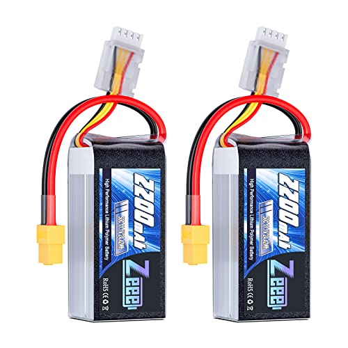 3S Lipo Battery 2200mAh 11.1V 50C Shorty Pack with XT60 Plug (2 Pack) C690286